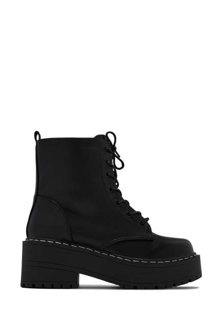 Remi Lace Up Combat Boots - Black-Laseno.All Rights Reserved.