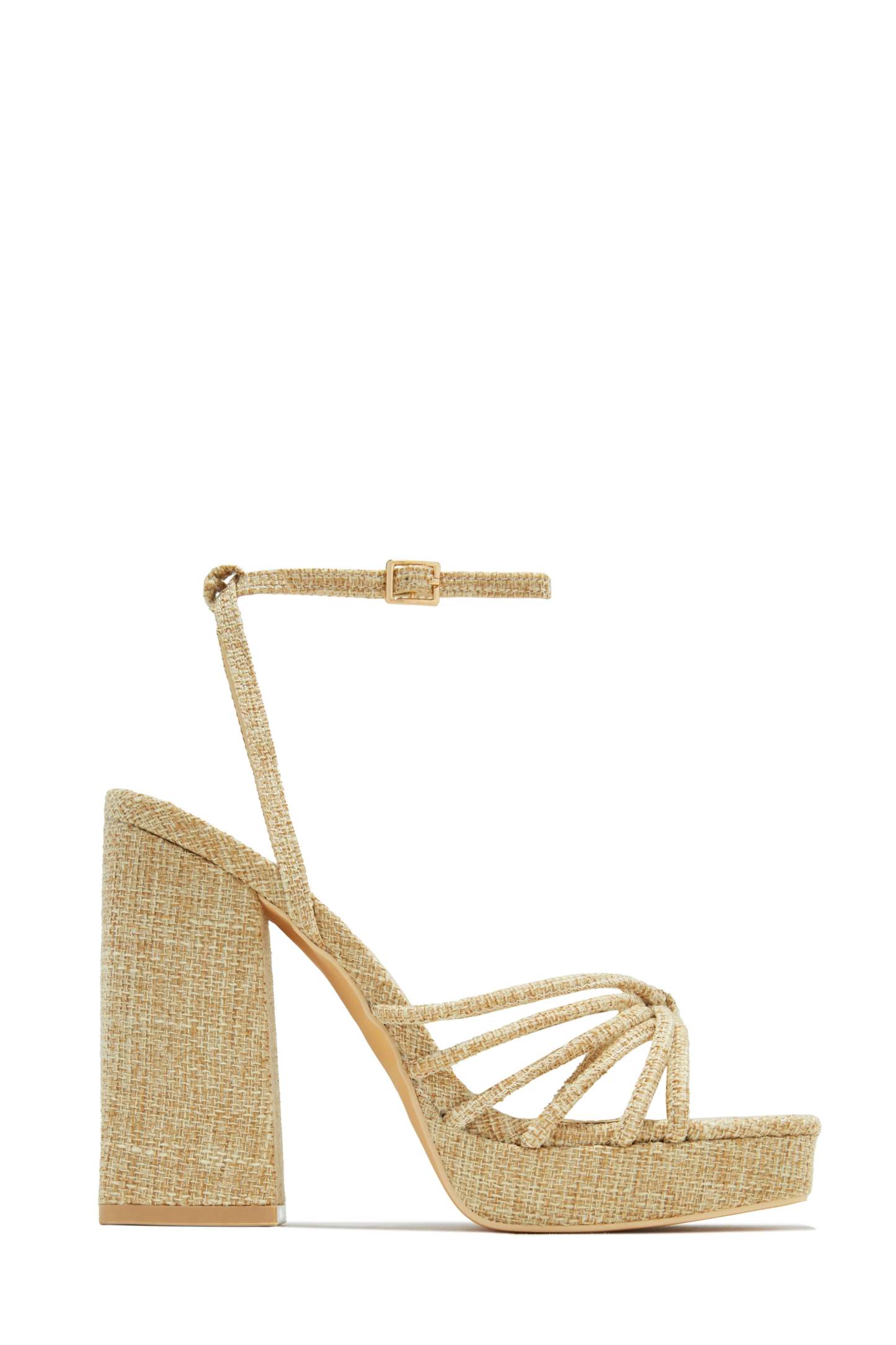 Lelia Platform Block Heels - Natural-Laseno.All Rights Reserved.