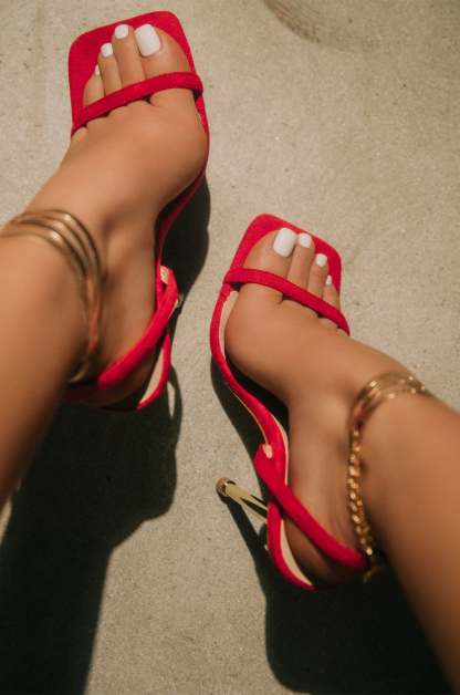 Perfect Affair Single Sole High Heels - Red-Laseno.All Rights Reserved.