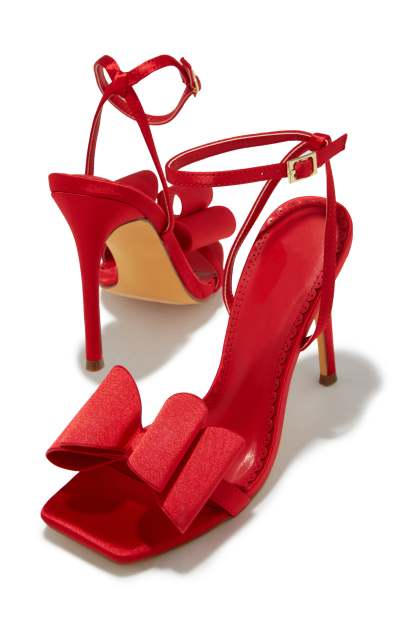 Pretty Nights Bow High Heels - Red-Laseno.All Rights Reserved.
