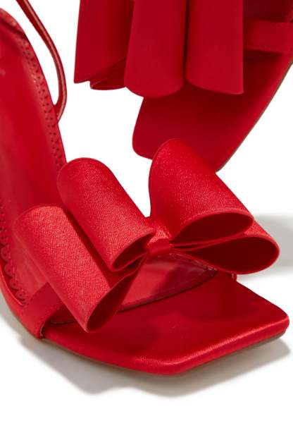 Pretty Nights Bow High Heels - Red-Laseno.All Rights Reserved.