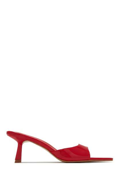 Zarina Mid Heel Mules - Clear-Laseno.All Rights Reserved.