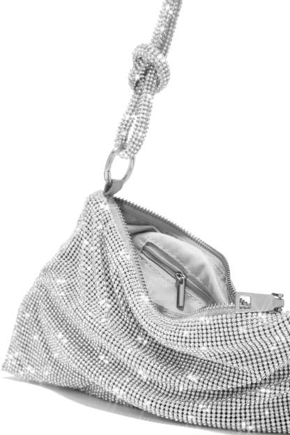 Ziana Embellished Shoulder Bag - Silver-Laseno.All Rights Reserved.