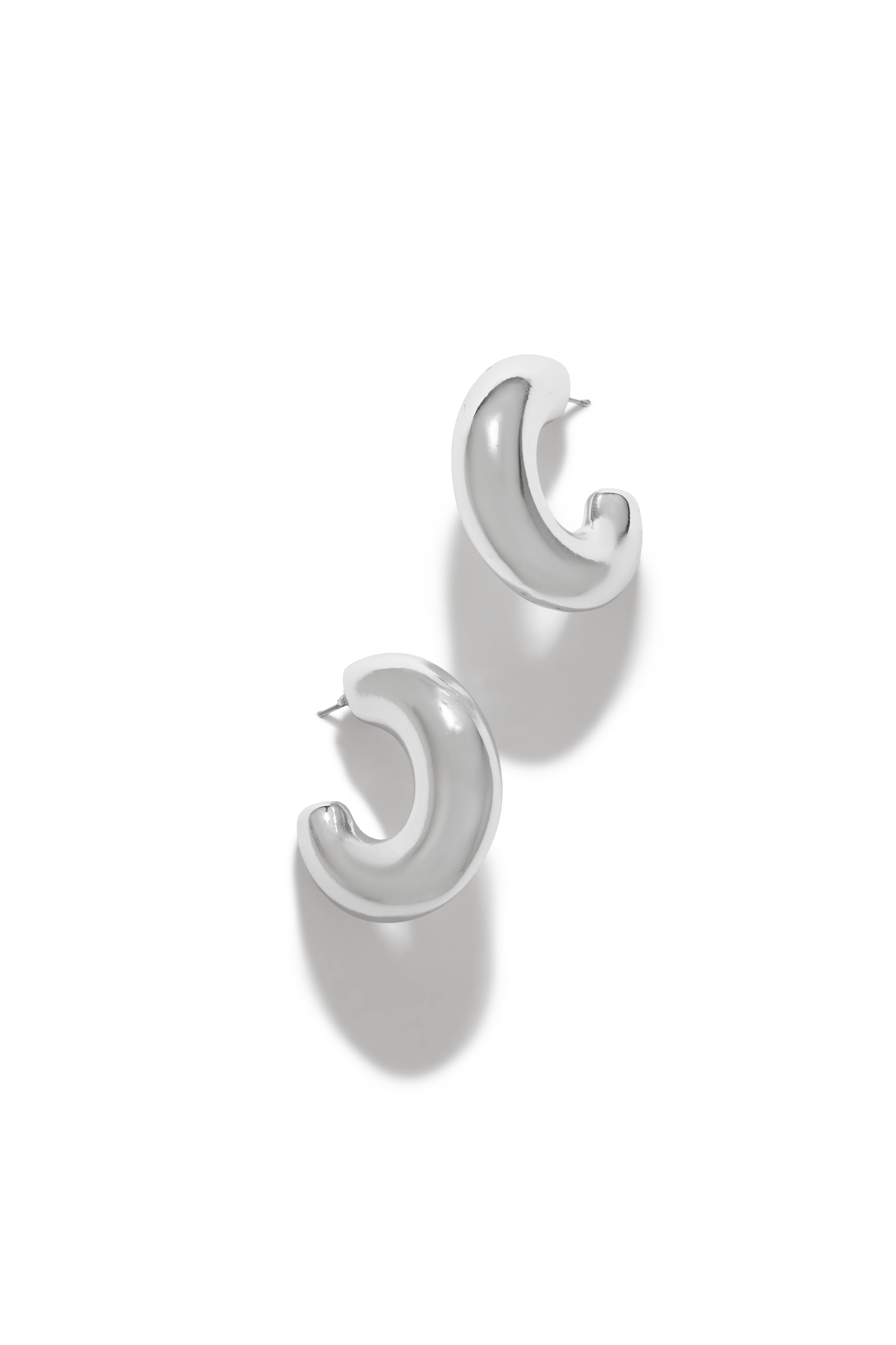 Tamia Abstract Hoop Earring - Silver-Laseno.All Rights Reserved.
