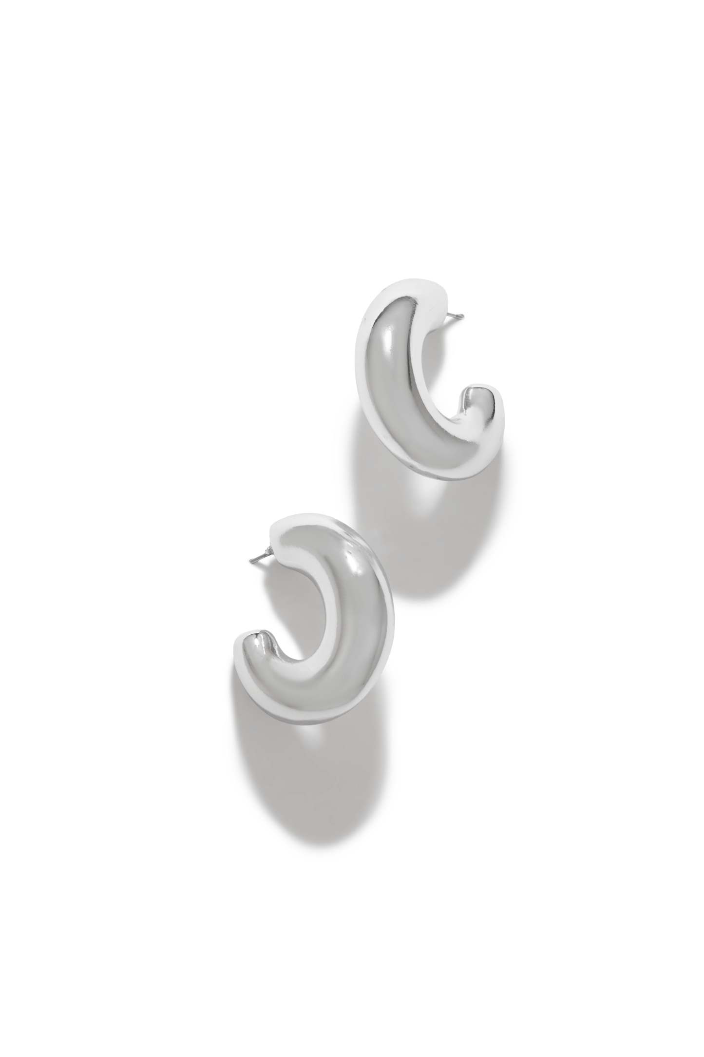 Tamia Abstract Hoop Earring - Silver-Laseno.All Rights Reserved.