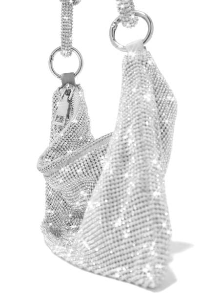 Ziana Embellished Shoulder Bag - Silver-Laseno.All Rights Reserved.