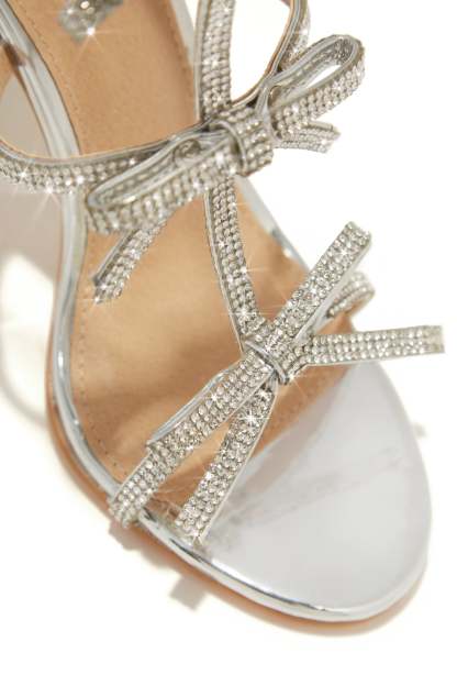 Party Season Embellished High Heels - Silver-Laseno.All Rights Reserved.