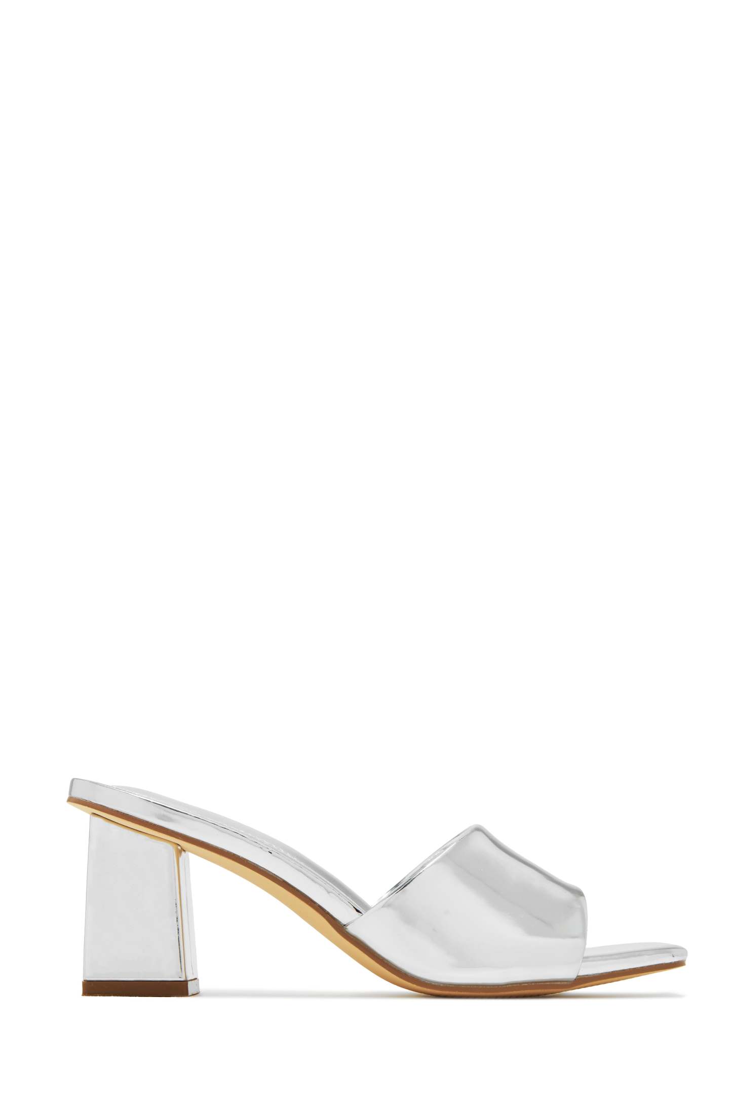 Valentine Block Heel Mules - Silver-Laseno.All Rights Reserved.
