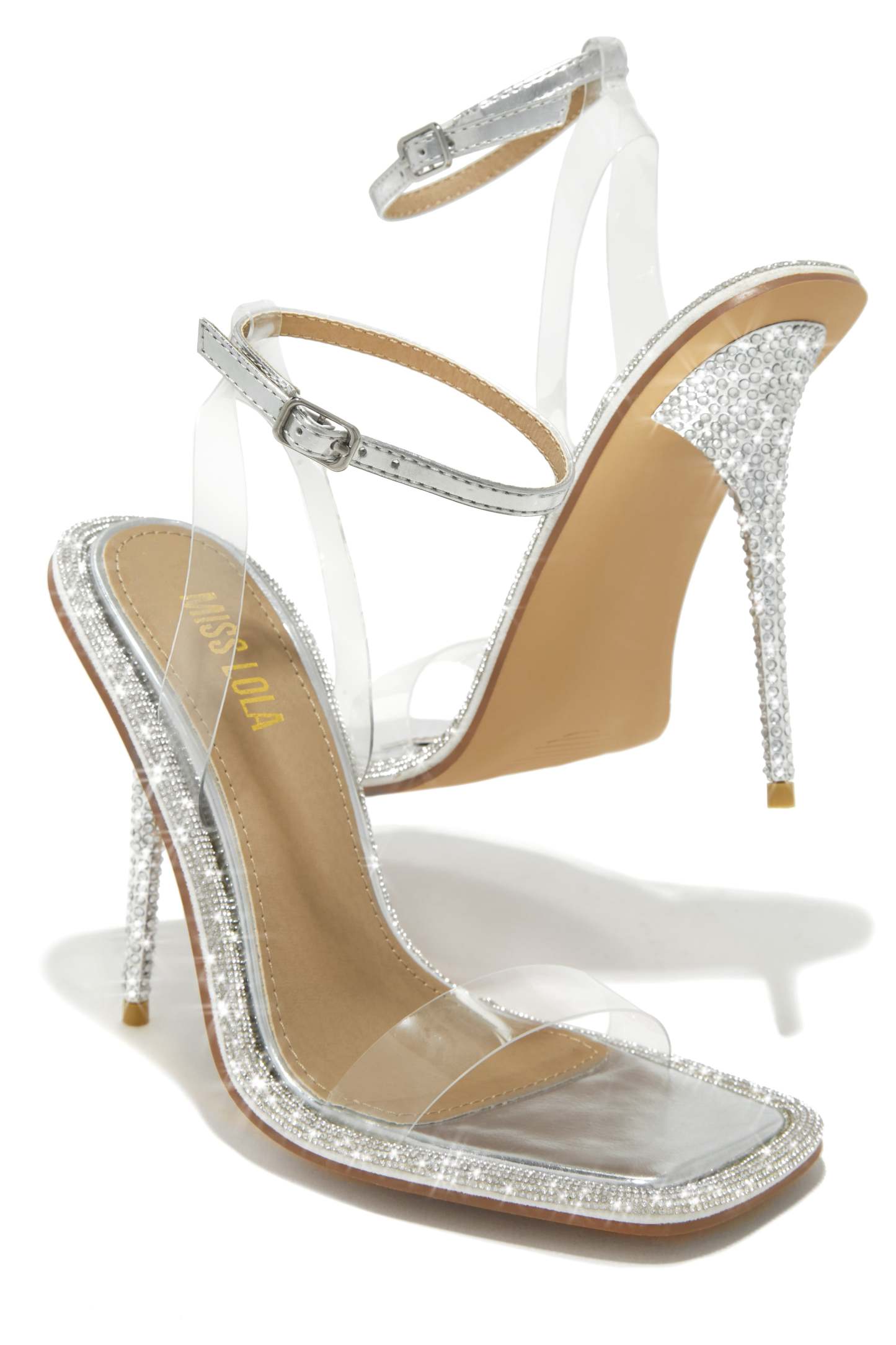 Unforgettable Nights Embellished High Heels - Silver-Laseno.All Rights Reserved.