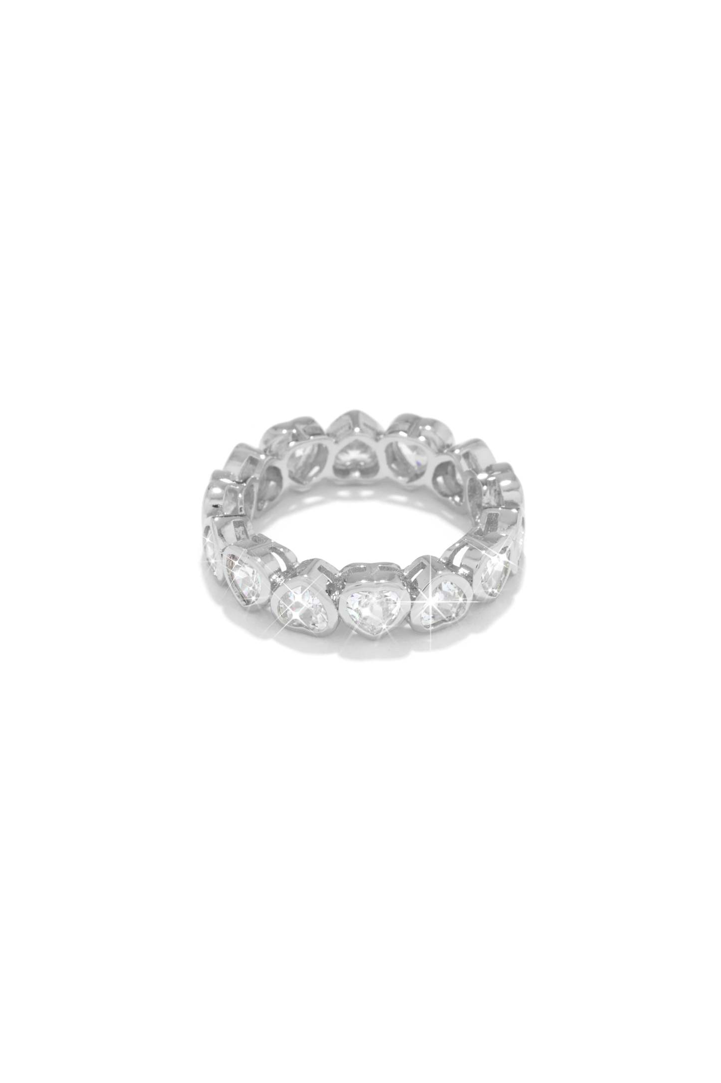 Sweet Love Heart Embellished Ring - Silver-Laseno.All Rights Reserved.