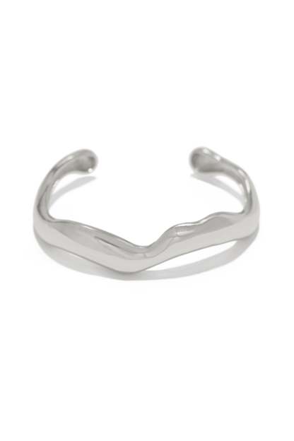 Sayra Abstract Bangle Bracelet - Silver-Laseno.All Rights Reserved.