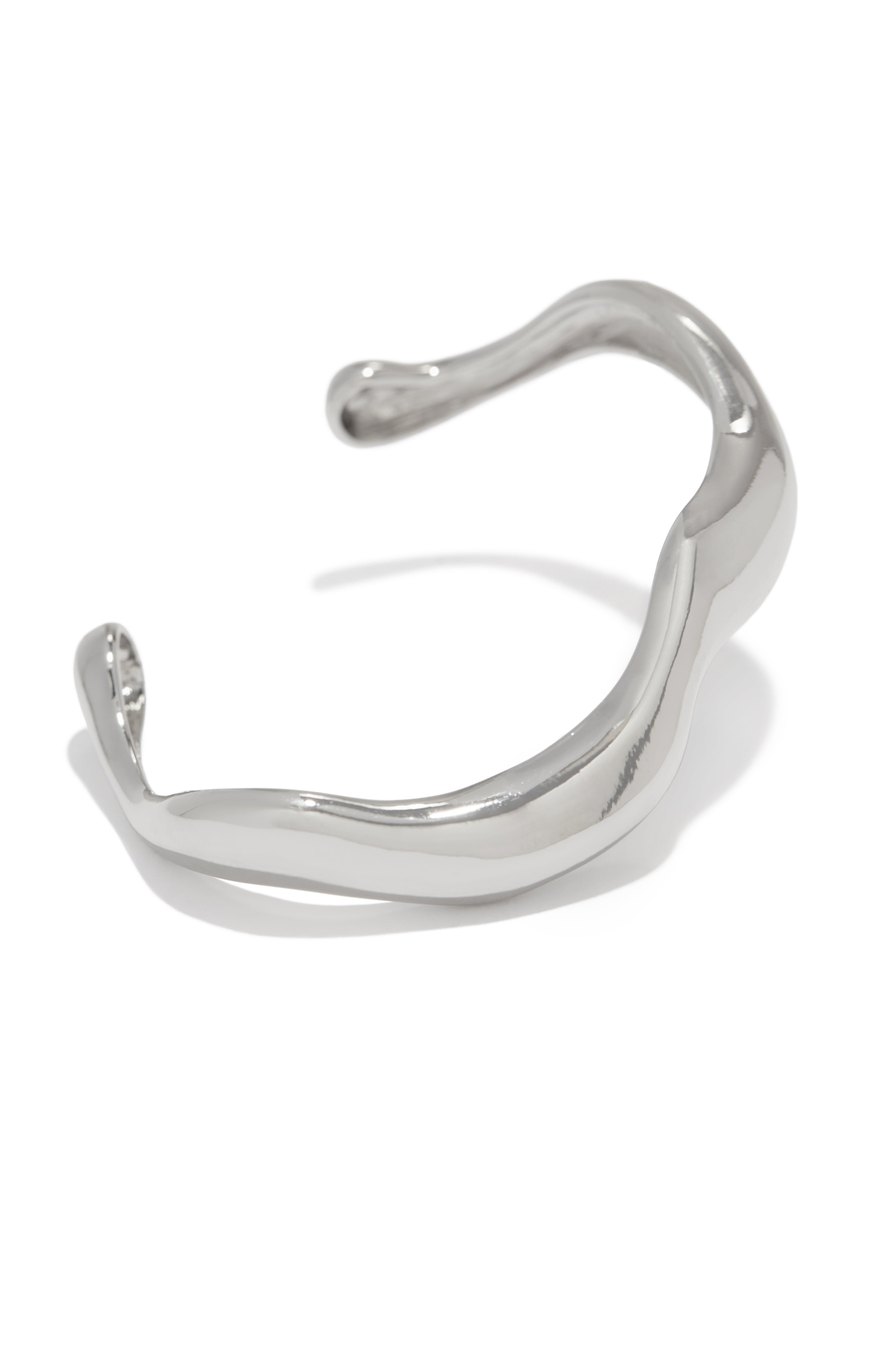 Sayra Abstract Bangle Bracelet - Silver-Laseno.All Rights Reserved.