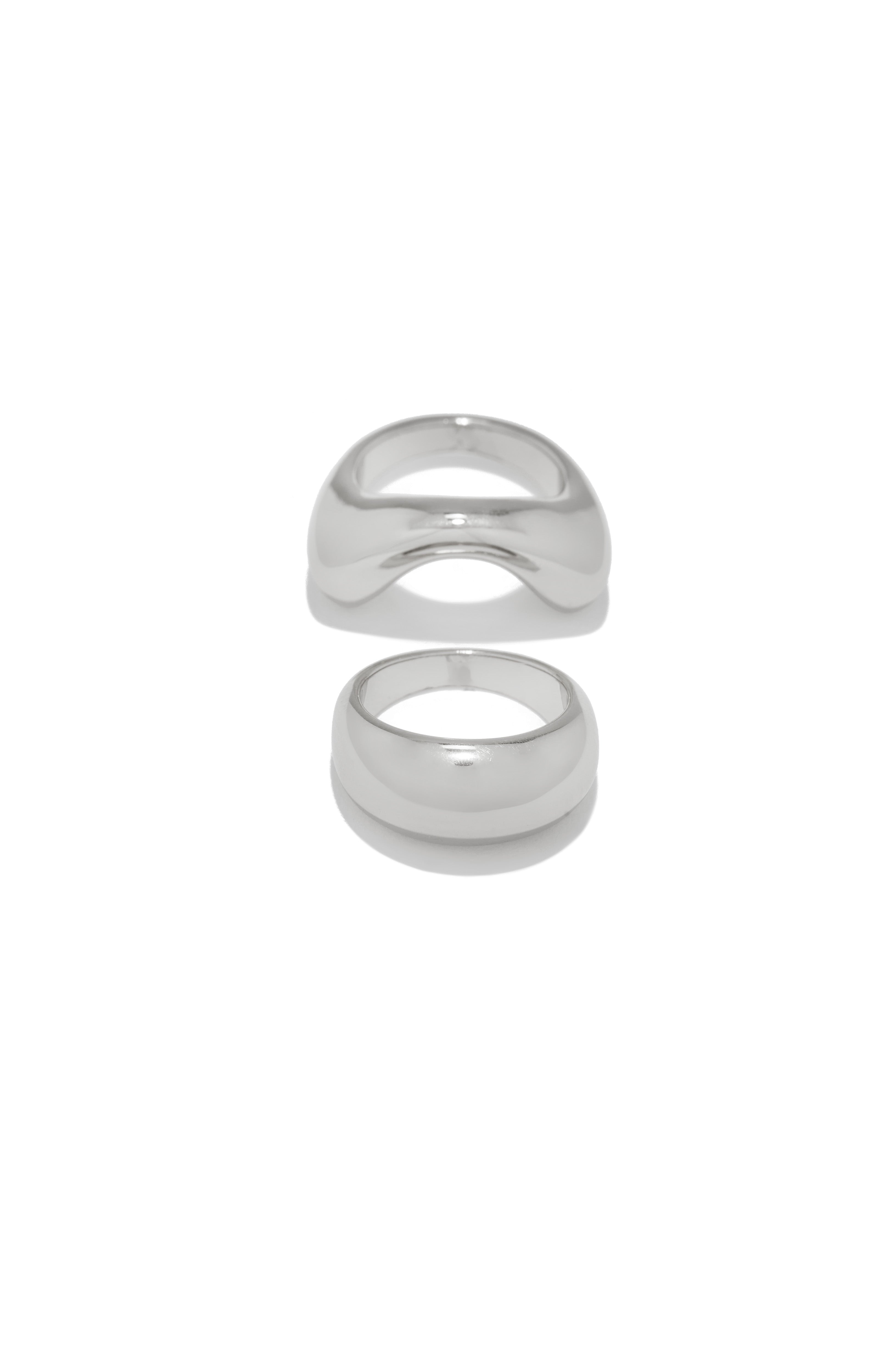 Neila Two Piece Ring Set - Silver-Laseno.All Rights Reserved.