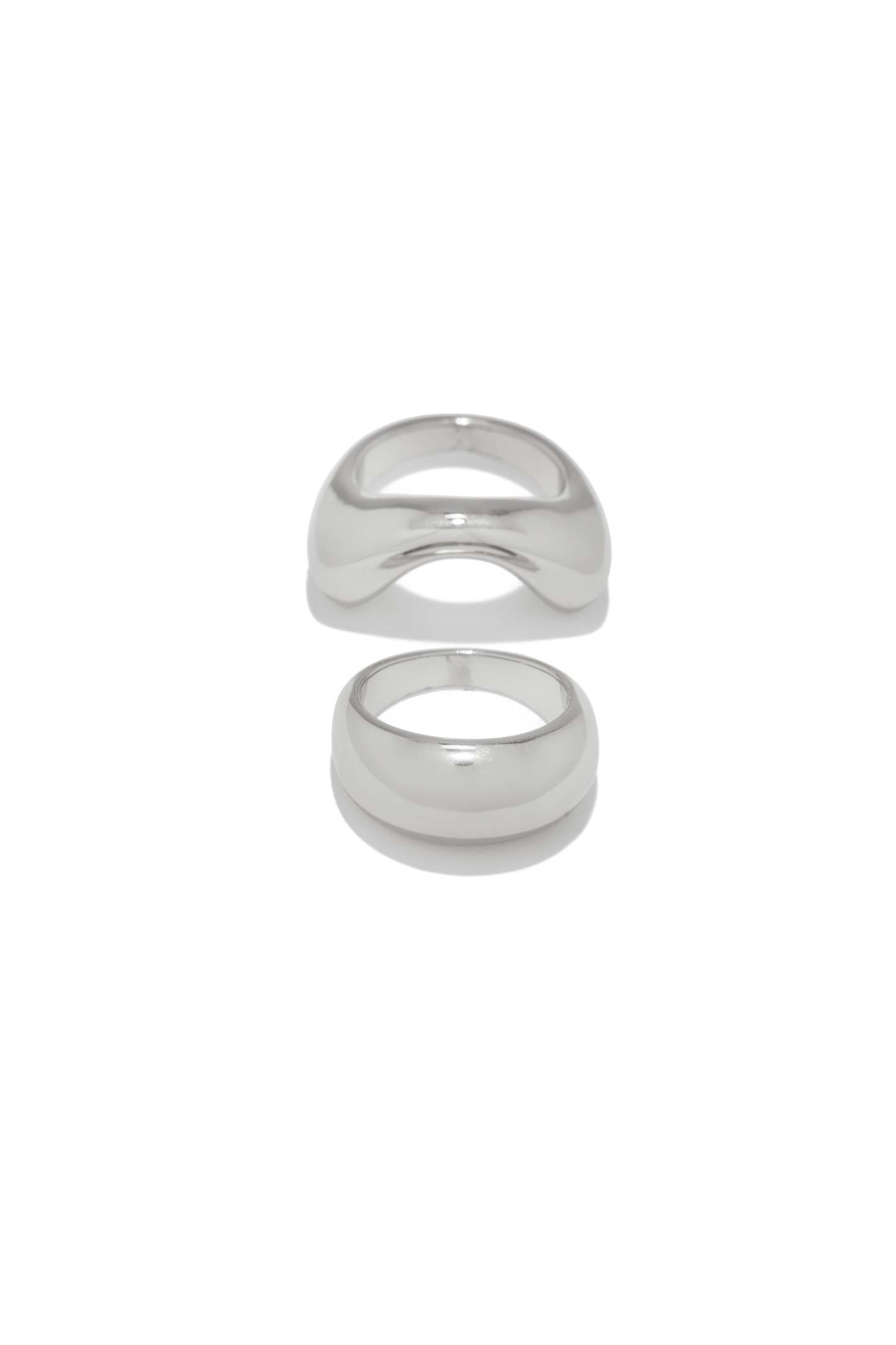 Neila Two Piece Ring Set - Silver-Laseno.All Rights Reserved.