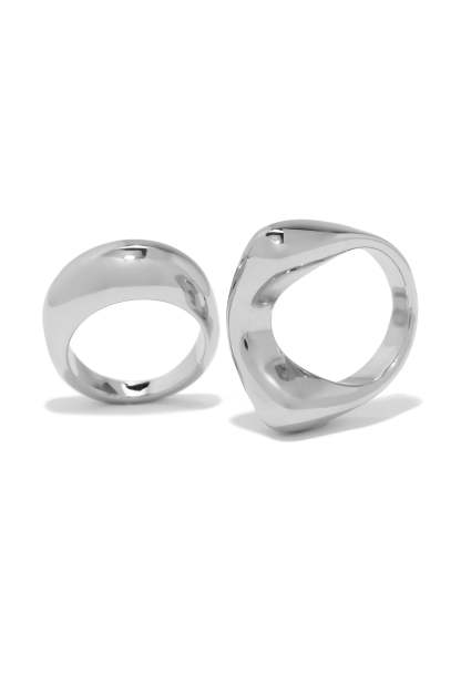 Neila Two Piece Ring Set - Silver-Laseno.All Rights Reserved.