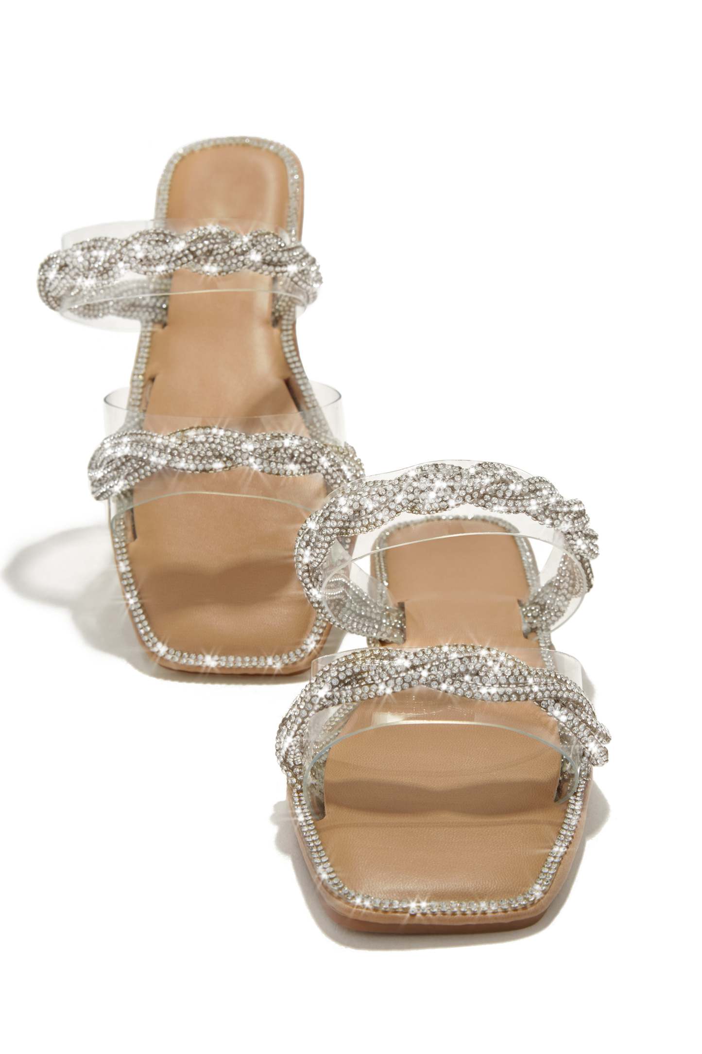 Island Breeze Embellished Slip On Sandals - Silver-Laseno.All Rights Reserved.