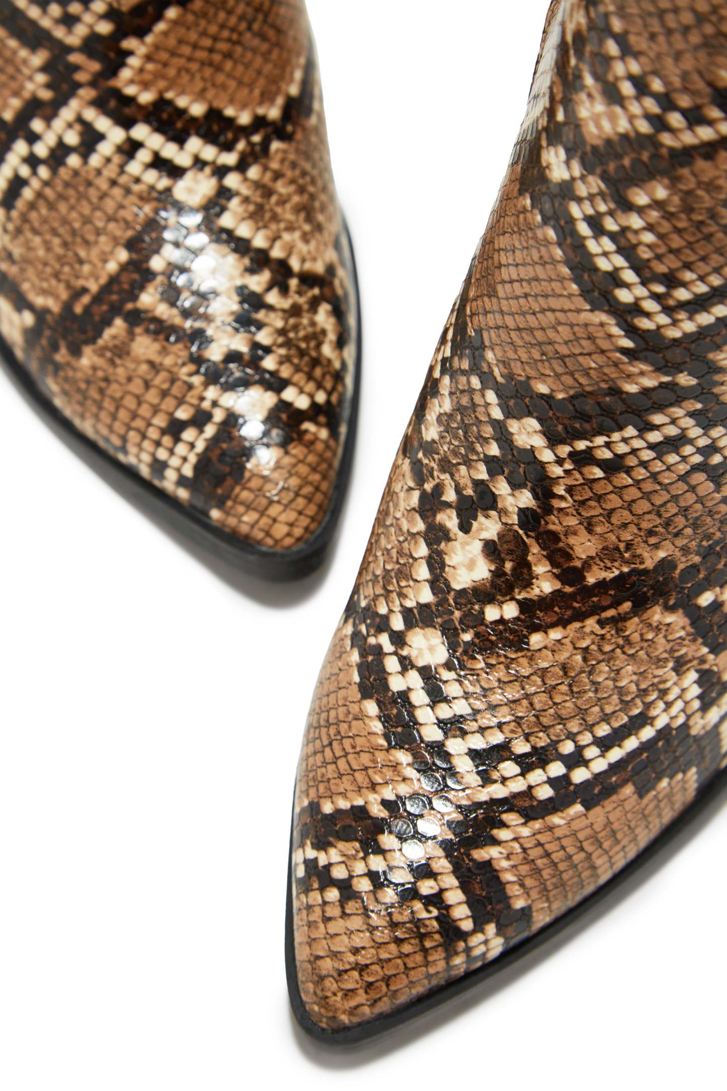 Triumph Block Heel Ankle Boots - Snake-Laseno.All Rights Reserved.