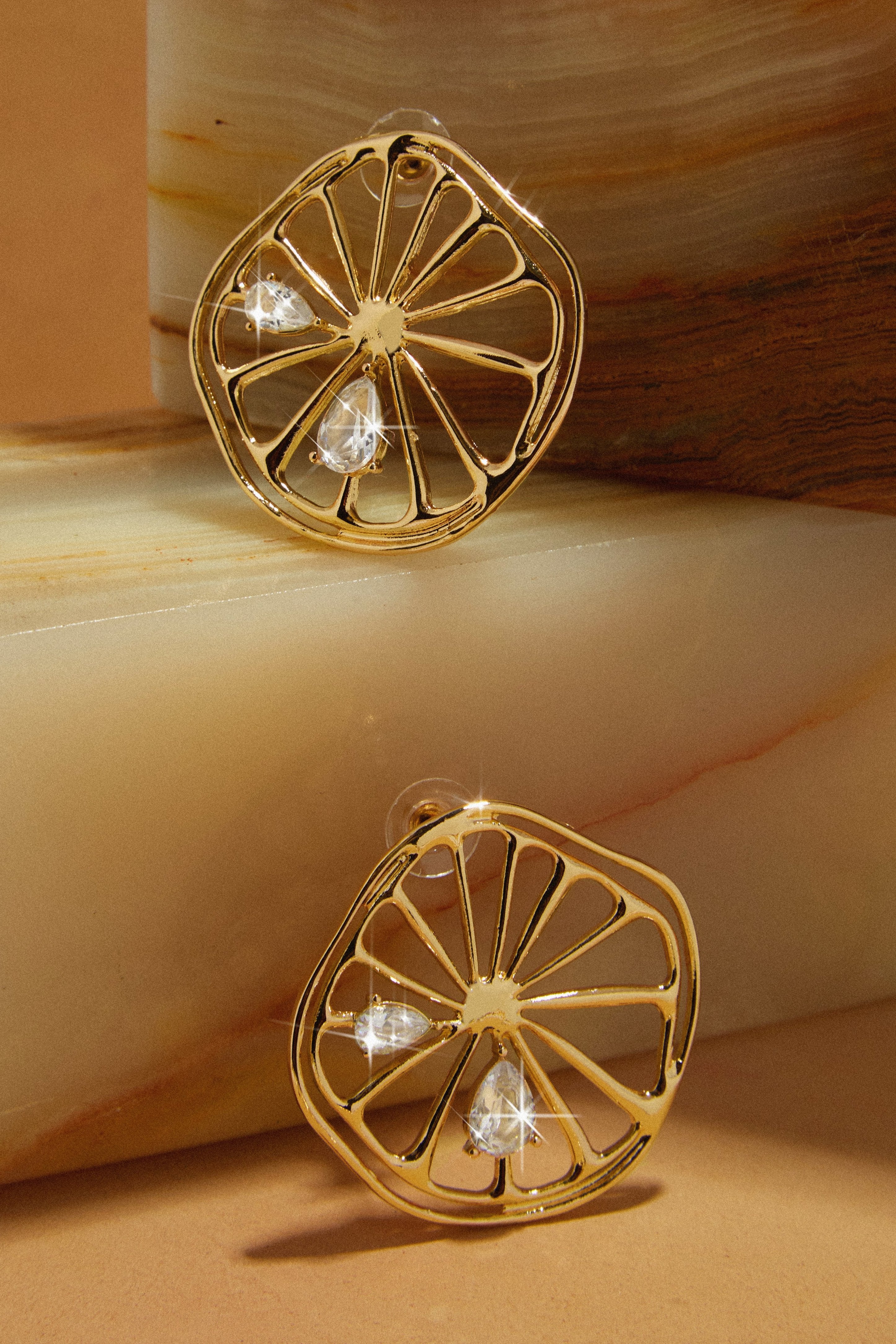 Squeeze Me Lemon Earring - Gold-Laseno.All Rights Reserved.