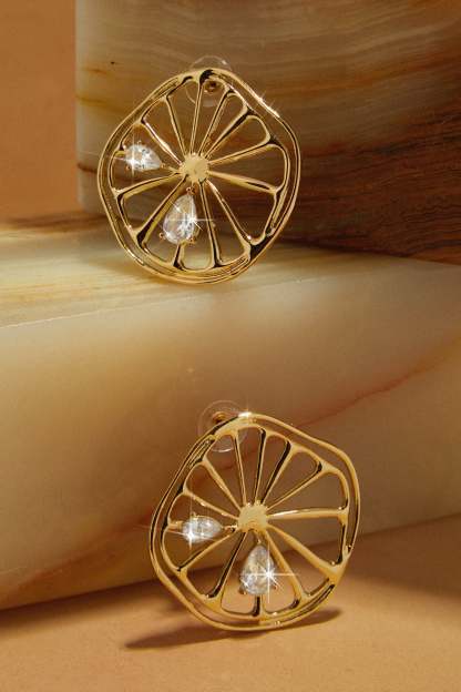 Squeeze Me Lemon Earring - Gold-Laseno.All Rights Reserved.