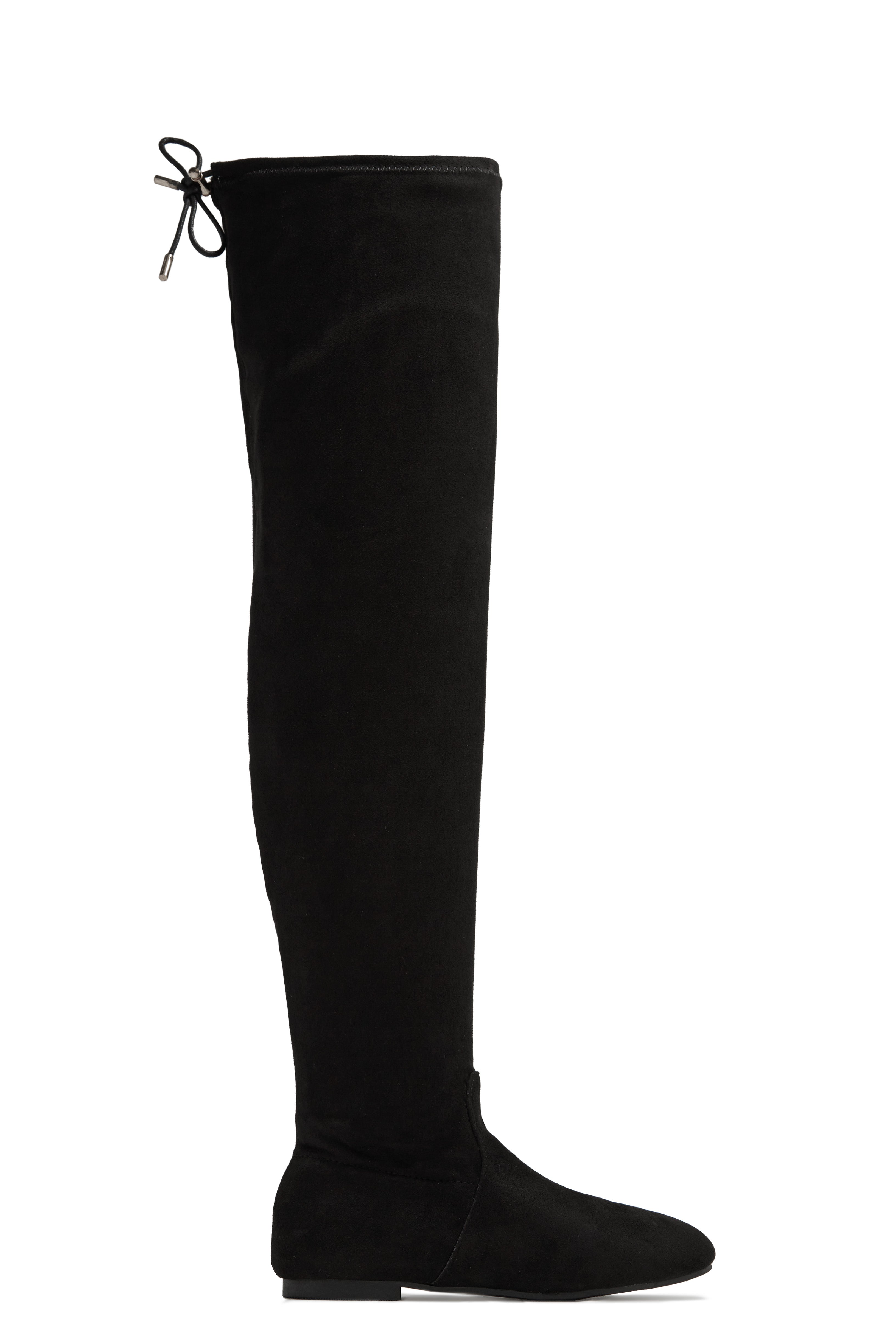 Strut & Slay Over The Knee Boots - Black-Laseno.All Rights Reserved.