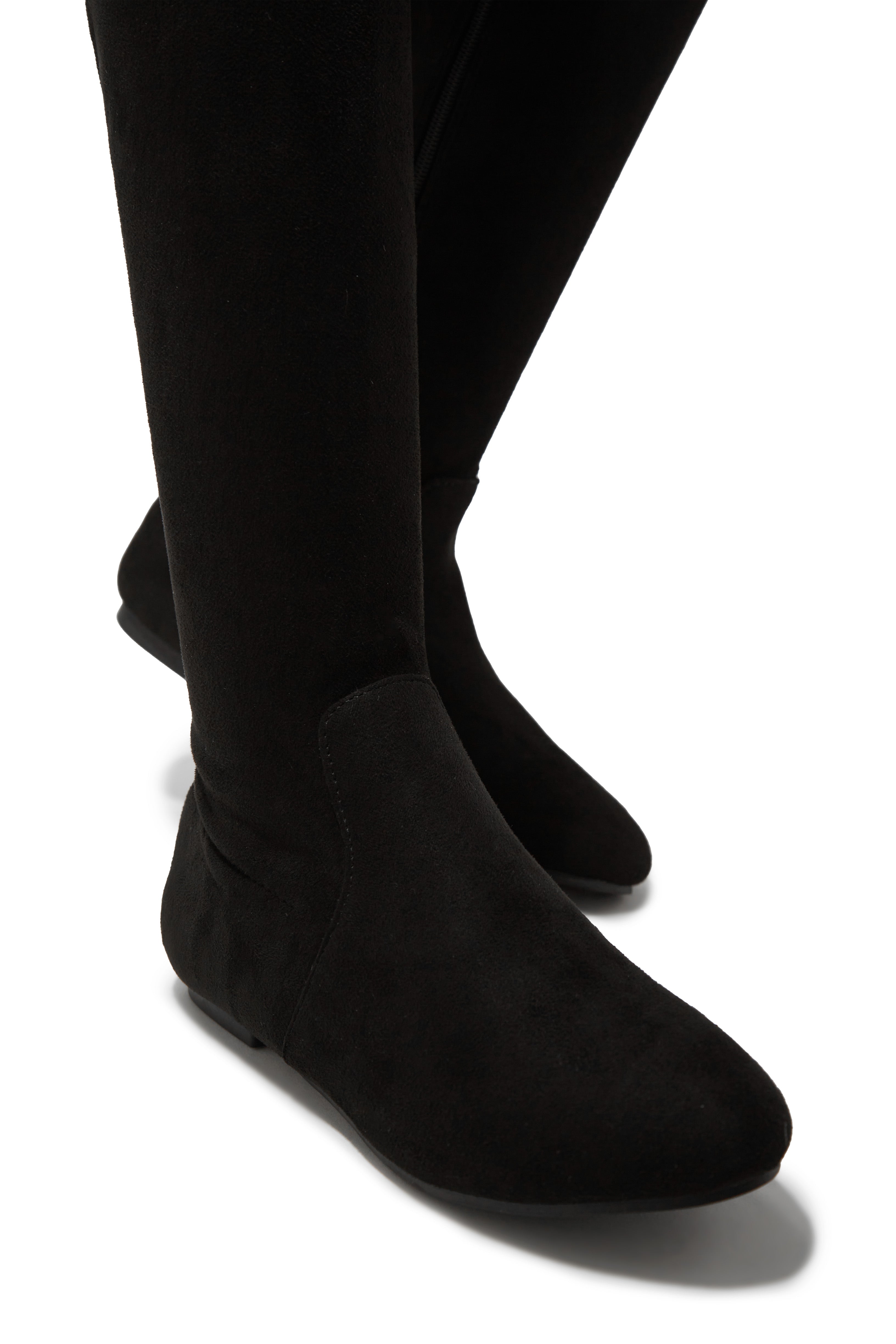 Strut & Slay Over The Knee Boots - Black-Laseno.All Rights Reserved.