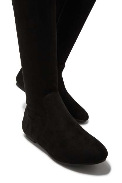 Strut & Slay Over The Knee Boots - Black-Laseno.All Rights Reserved.