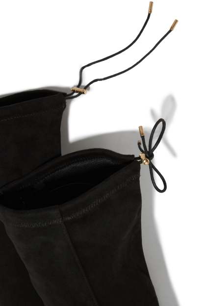 Strut & Slay Over The Knee Boots - Black-Laseno.All Rights Reserved.