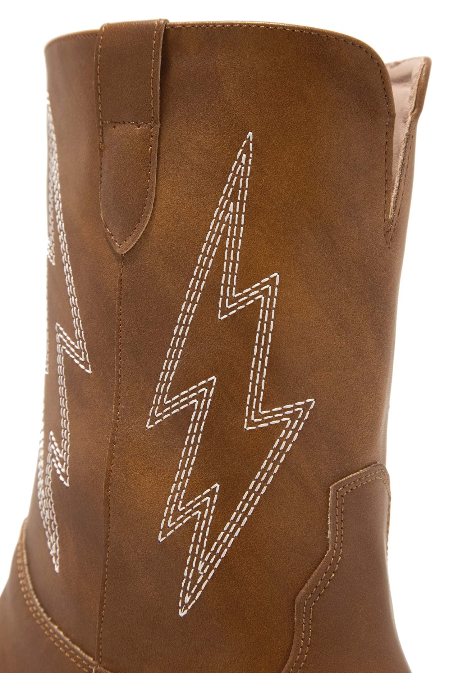 Mainstage Moment Stacked Heel Boots - Cognac-Laseno.All Rights Reserved.