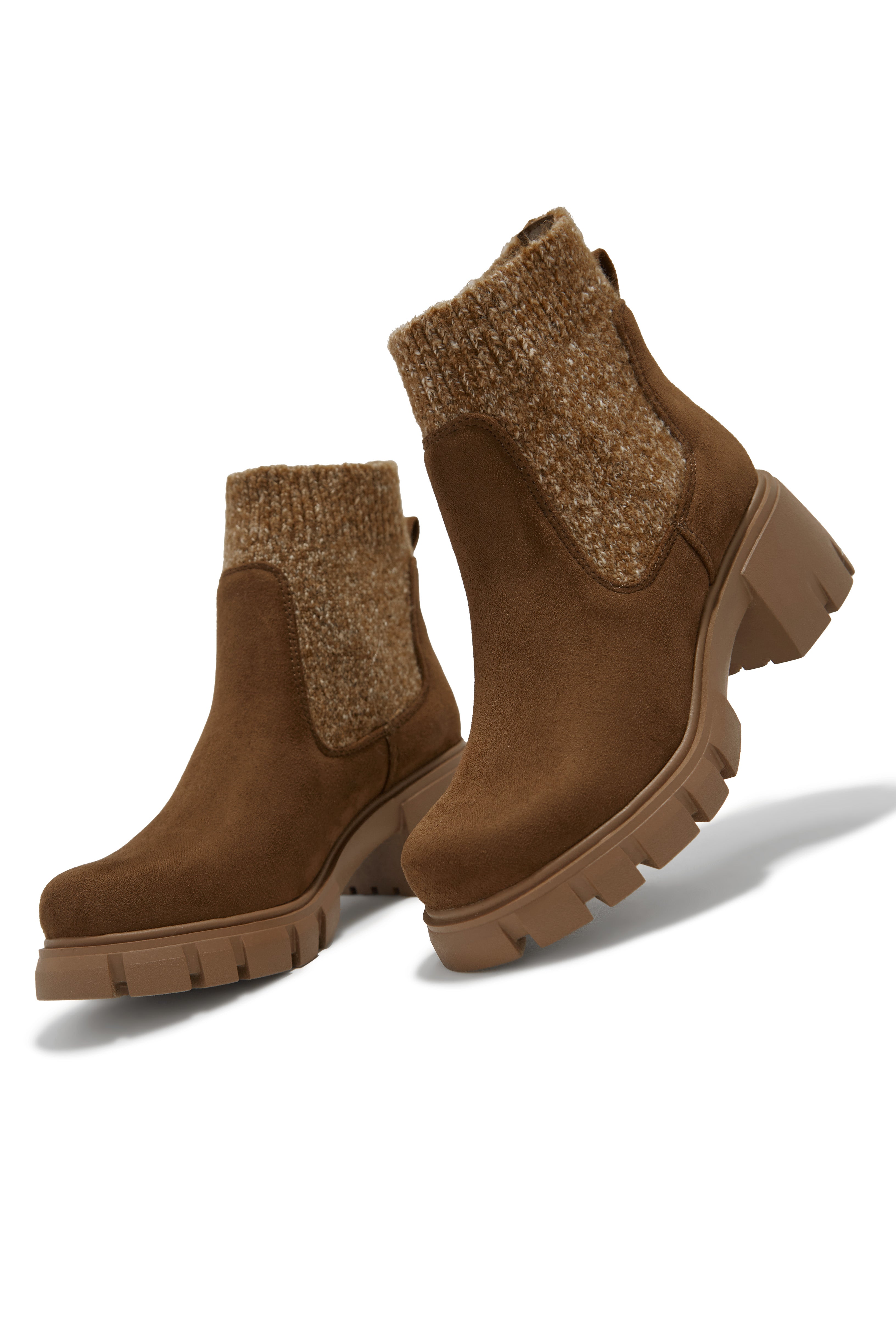 Winter Dreams Block Heel Ankle Boots - Brown-Laseno.All Rights Reserved.