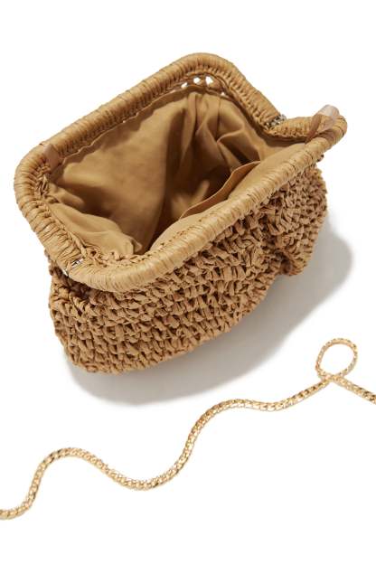 Sea You Soon Woven Straw Crossbody Handbag - Khaki-Laseno.All Rights Reserved.