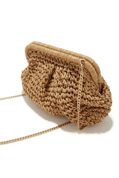 Sea You Soon Woven Straw Crossbody Handbag - Khaki-Laseno.All Rights Reserved.