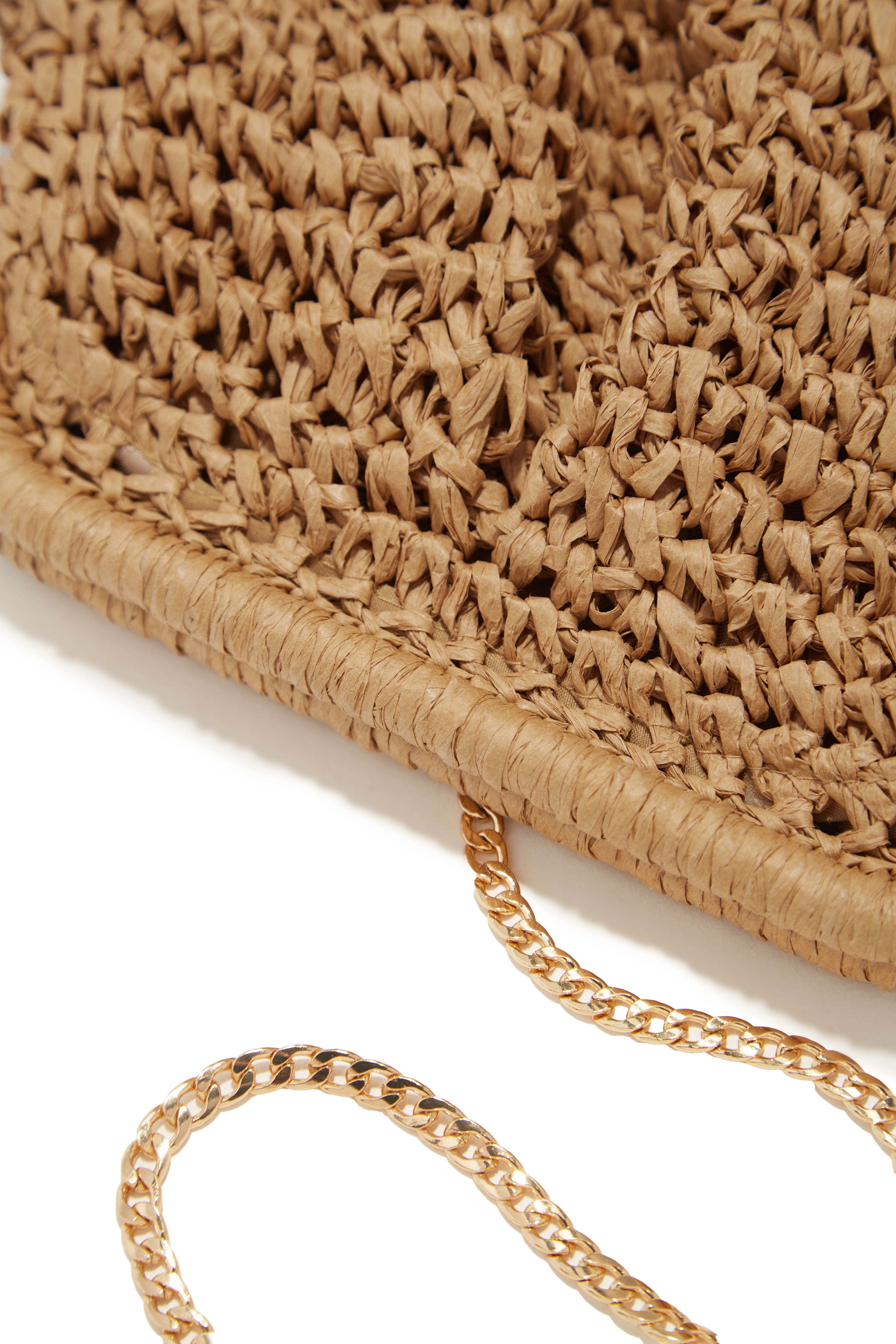 Sea You Soon Woven Straw Crossbody Handbag - Khaki-Laseno.All Rights Reserved.