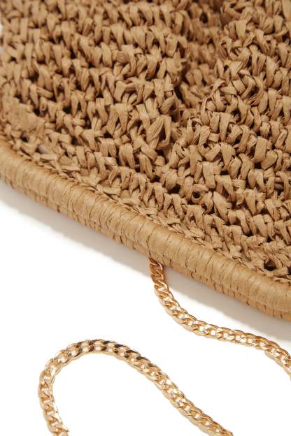 Sea You Soon Woven Straw Crossbody Handbag - Khaki-Laseno.All Rights Reserved.