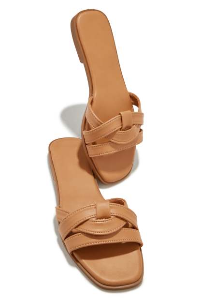 Maile Slip On Sandals - Tan-Laseno.All Rights Reserved.