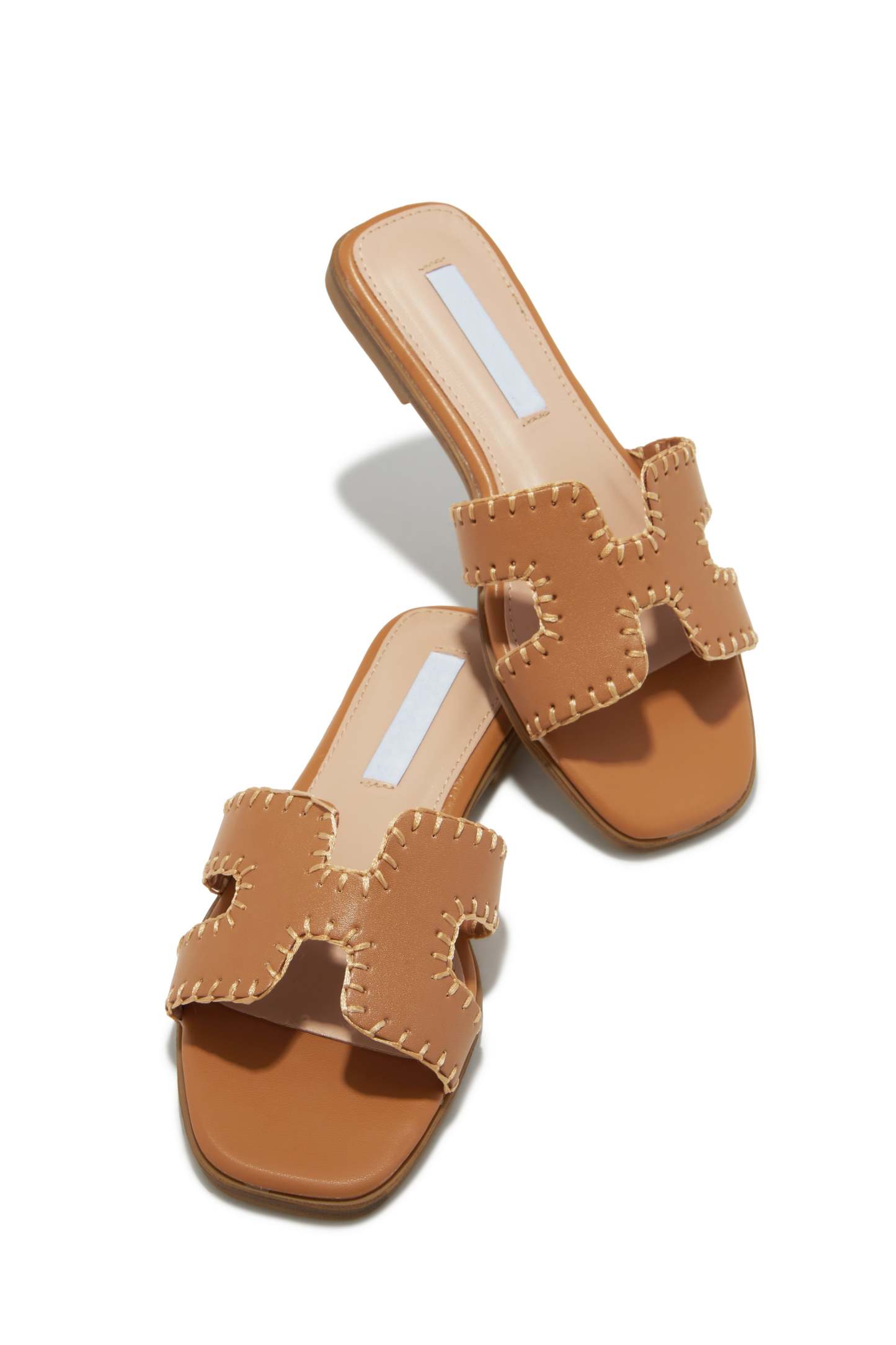 Noelle Slip On Sandals - Tan-Laseno.All Rights Reserved.