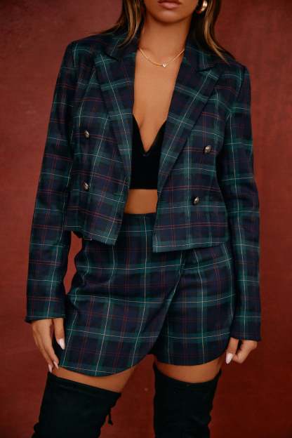 Private Soirée Notched Collar Blazer - Navy-Laseno.All Rights Reserved.