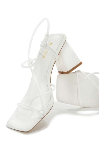 Vacation Memories Block Mid Heels - White-Laseno.All Rights Reserved.