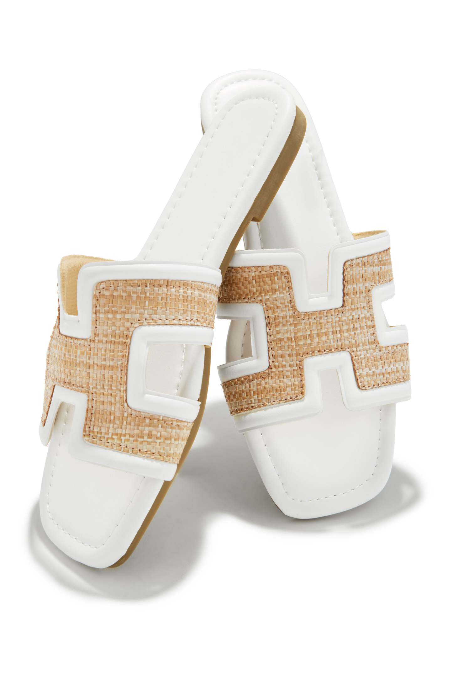 Yuliana Slip On Sandals - White-Laseno.All Rights Reserved.