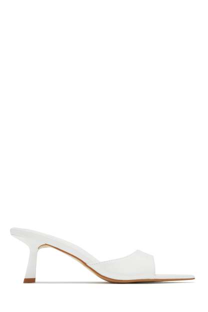 Zarina Mid Heel Mules - Clear-Laseno.All Rights Reserved.