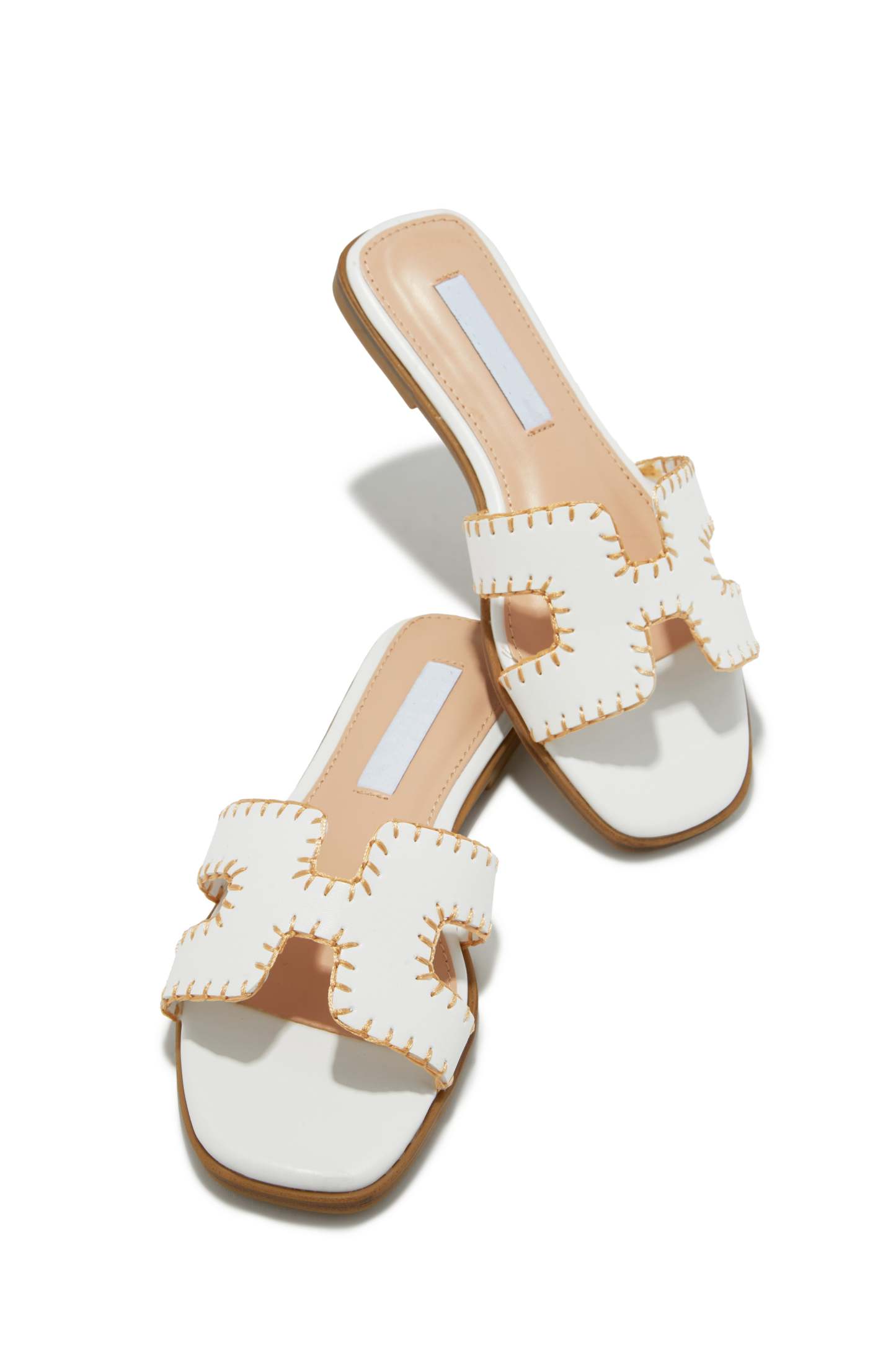 Noelle Slip On Sandals - Tan-Laseno.All Rights Reserved.