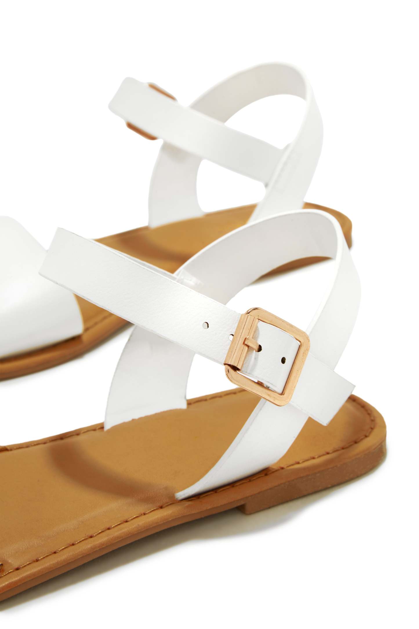 Tulum Style Flat Sandals - White-Laseno.All Rights Reserved.