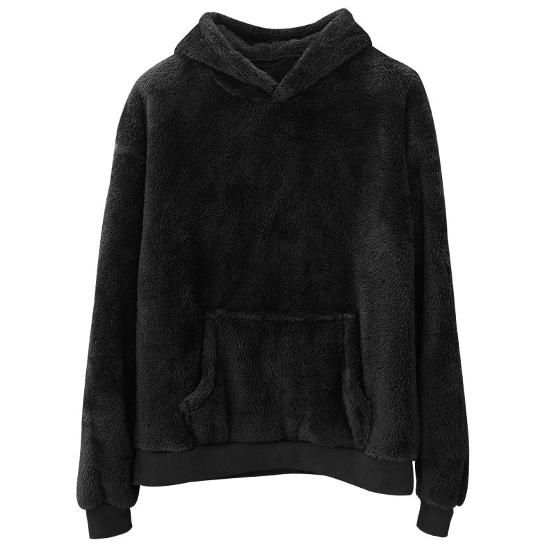 JS-[Bei minus 30 °C tragbar] Doppelseitiges Sherpa-Pullover-Kapuzen-Sweatshirt mit großen Taschen