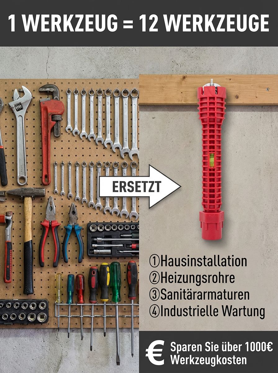 Profi Multifunktions-Sanitärschlüssel ✨ GS TÜV zertifiziert ✨ Rostfrei 🔧