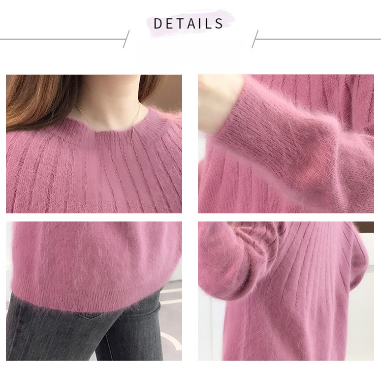 Kurzer Pullover mit Rundhalsausschnitt, lockerer, großer Oberbekleidungspullover