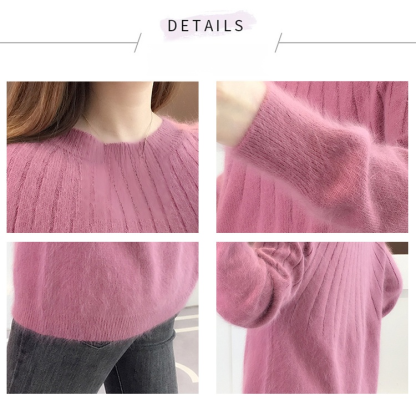 Kurzer Pullover mit Rundhalsausschnitt, lockerer, großer Oberbekleidungspullover