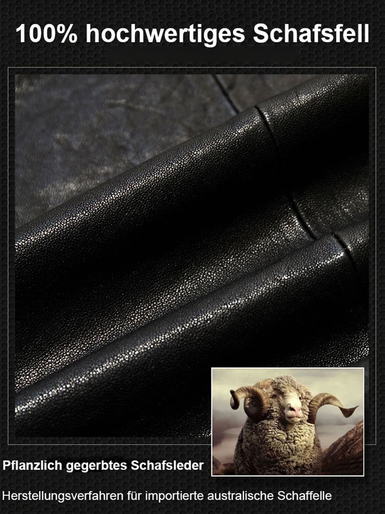 Neue warme Leder- und Wolljacke für Männer