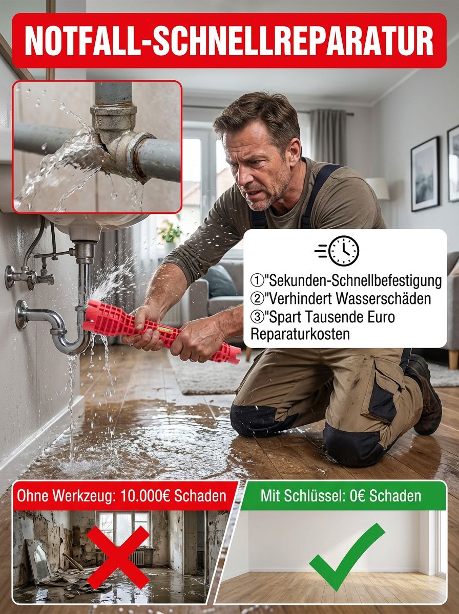 Profi Multifunktions-Sanitärschlüssel ✨ GS TÜV zertifiziert ✨ Rostfrei 🔧