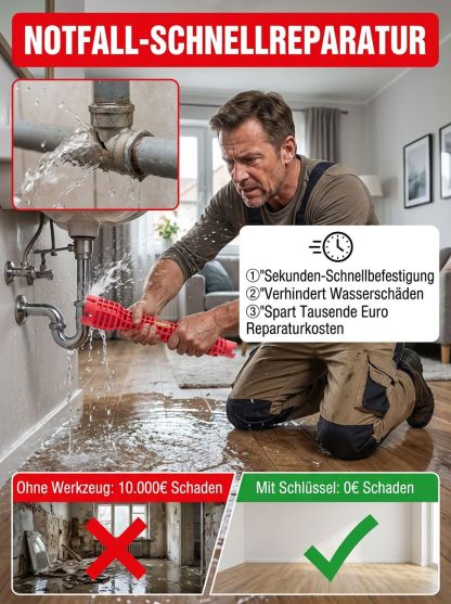 Profi Multifunktions-Sanitärschlüssel ✨ GS TÜV zertifiziert ✨ Rostfrei 🔧