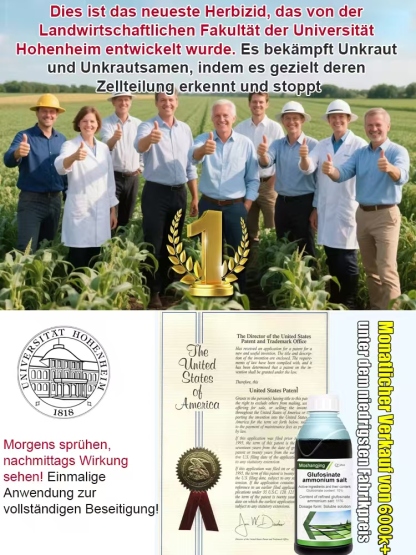 【100 Prozent Glyphosatfre】Hohenheim Forschungs-Bio-Unkrautvernichter✨Ein Jahr Schutz vor Unkraut✨