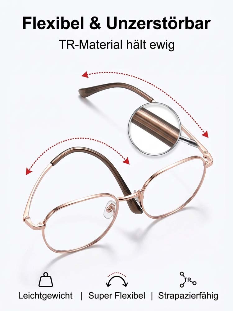 【Keine Augenuntersuchung erforderlich】Ultraleichte adaptive Lesebrille mit Blaulichtfilter✨Automatische Anpassung an Ihre Sehstärke innerhalb von 0,01 Sekunden, Sehfeldabdeckung von 0–1000 Grad